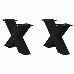 cm (80 mm)/ 2 pcs) vidaXL Dining Table Legs X-Shaped Desk Legs Kitchen Metal Furniture Legs Steel - black, 50 x (30-31