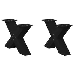 cm (80 mm)/ 2 pcs) vidaXL Dining Table Legs X-Shaped Desk Legs Kitchen Metal Furniture Legs Steel - black, 50 x (30-31