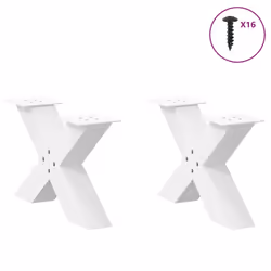 cm (80 mm)/ 2 pcs) vidaXL Dining Table Legs X-Shaped Desk Legs Kitchen Metal Furniture Legs Steel - white, 50 x (30-31