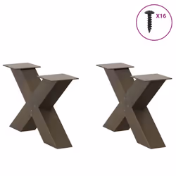 cm) vidaXL Dining Table Legs X-Shaped Desk Legs Kitchen Metal Furniture Legs Steel - 50 x (30-31