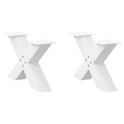 cm (80 mm)/ 2 pcs) vidaXL Dining Table Legs X-Shaped Desk Legs Kitchen Metal Furniture Legs Steel - white, 60 x (30-31
