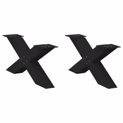cm (80 mm)/ 2 pcs) vidaXL Dining Table Legs X-Shaped Desk Legs Kitchen Metal Furniture Legs Steel - black, 70 x (30-31