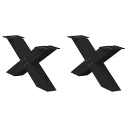 cm (80 mm)/ 2 pcs) vidaXL Dining Table Legs X-Shaped Desk Legs Kitchen Metal Furniture Legs Steel - black, 70 x (30-31