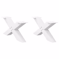 cm (80 mm)/ 2 pcs) vidaXL Dining Table Legs X-Shaped Desk Legs Kitchen Metal Furniture Legs Steel - white, 70 x (30-31