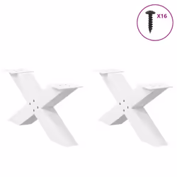 cm (80 mm)/ 2 pcs) vidaXL Dining Table Legs X-Shaped Desk Legs Kitchen Metal Furniture Legs Steel - white, 70 x (30-31