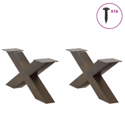 cm) vidaXL Dining Table Legs X-Shaped Desk Legs Kitchen Metal Furniture Legs Steel - 70 x (30-31