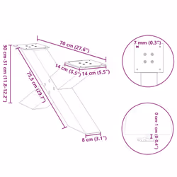 cm) vidaXL Dining Table Legs X-Shaped Desk Legs Kitchen Metal Furniture Legs Steel - 70 x (30-31