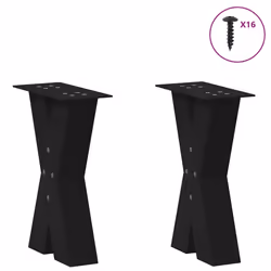 cm (80 mm)/ 2 pcs) vidaXL Dining Table Legs X-Shaped Desk Legs Kitchen Metal Furniture Legs Steel - black, 28 x (42-43