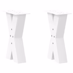cm (80 mm)/ 2 pcs) vidaXL Dining Table Legs X-Shaped Desk Legs Kitchen Metal Furniture Legs Steel - white, 28 x (42-43