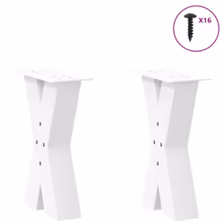 cm (80 mm)/ 2 pcs) vidaXL Dining Table Legs X-Shaped Desk Legs Kitchen Metal Furniture Legs Steel - white, 28 x (42-43