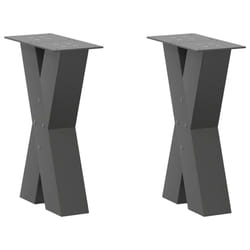 cm (80 mm)/ 2 pcs) vidaXL Dining Table Legs X-Shaped Desk Legs Kitchen Metal Furniture Legs Steel - anthracite, 28 x (42-43