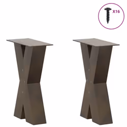 cm (80 mm)/ 2 pcs) vidaXL Dining Table Legs X-Shaped Desk Legs Kitchen Metal Furniture Legs Steel - natural, 28 x (42-43