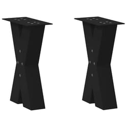 cm (80 mm)/ 2 pcs) vidaXL Dining Table Legs X-Shaped Desk Legs Kitchen Metal Furniture Legs Steel - black, 38 x (42-43