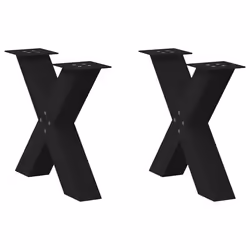 cm (80 mm)/ 2 pcs) vidaXL Dining Table Legs X-Shaped Desk Legs Kitchen Metal Furniture Legs Steel - black, 50 x (42-43