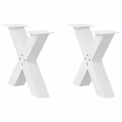 cm (80 mm)/ 2 pcs) vidaXL Dining Table Legs X-Shaped Desk Legs Kitchen Metal Furniture Legs Steel - white, 50 x (42-43