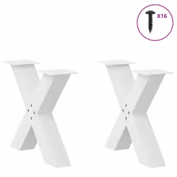 cm (80 mm)/ 2 pcs) vidaXL Dining Table Legs X-Shaped Desk Legs Kitchen Metal Furniture Legs Steel - white, 50 x (42-43