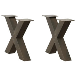 cm) vidaXL Dining Table Legs X-Shaped Desk Legs Kitchen Metal Furniture Legs Steel - 50 x (42-43