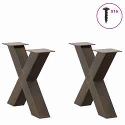 cm) vidaXL Dining Table Legs X-Shaped Desk Legs Kitchen Metal Furniture Legs Steel - 50 x (42-43