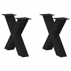 cm (80 mm)/ 2 pcs) vidaXL Dining Table Legs X-Shaped Desk Legs Kitchen Metal Furniture Legs Steel - black, 60 x (42-43