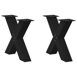 cm (80 mm)/ 2 pcs) vidaXL Dining Table Legs X-Shaped Desk Legs Kitchen Metal Furniture Legs Steel - black, 60 x (42-43