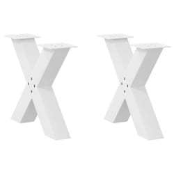 cm (80 mm)/ 2 pcs) vidaXL Dining Table Legs X-Shaped Desk Legs Kitchen Metal Furniture Legs Steel - white, 60 x (42-43