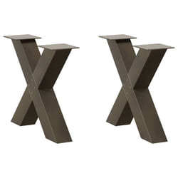 cm (80 mm)/ 2 pcs) vidaXL Dining Table Legs X-Shaped Desk Legs Kitchen Metal Furniture Legs Steel - natural, 60 x (42-43