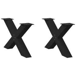 cm (80 mm)/ 2 pcs) vidaXL Dining Table Legs X-Shaped Desk Legs Kitchen Metal Furniture Legs Steel - black, 70 x (42-43
