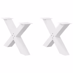 cm (80 mm)/ 2 pcs) vidaXL Dining Table Legs X-Shaped Desk Legs Kitchen Metal Furniture Legs Steel - white, 70 x (42-43