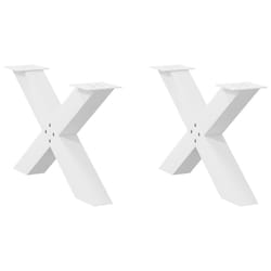 cm (80 mm)/ 2 pcs) vidaXL Dining Table Legs X-Shaped Desk Legs Kitchen Metal Furniture Legs Steel - white, 70 x (42-43