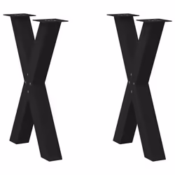 cm (80 mm)/ 2 pcs) vidaXL Dining Table Legs X-Shaped Desk Legs Kitchen Metal Furniture Legs Steel - black, 50 x (72-73