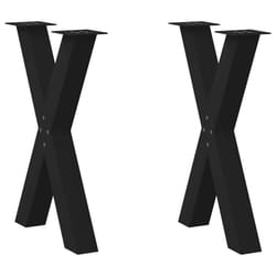 cm (80 mm)/ 2 pcs) vidaXL Dining Table Legs X-Shaped Desk Legs Kitchen Metal Furniture Legs Steel - black, 50 x (72-73