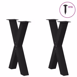 cm (80 mm)/ 2 pcs) vidaXL Dining Table Legs X-Shaped Desk Legs Kitchen Metal Furniture Legs Steel - black, 50 x (72-73