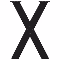 cm (80 mm)/ 2 pcs) vidaXL Dining Table Legs X-Shaped Desk Legs Kitchen Metal Furniture Legs Steel - black, 50 x (72-73 - Additional view 4