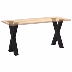 cm (80 mm)/ 2 pcs) vidaXL Dining Table Legs X-Shaped Desk Legs Kitchen Metal Furniture Legs Steel - black, 50 x (72-73 - Additional view 7