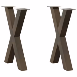cm (80 mm)/ 2 pcs) vidaXL Dining Table Legs X-Shaped Desk Legs Kitchen Metal Furniture Legs Steel - natural, 50 x (72-73