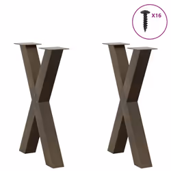 cm (80 mm)/ 2 pcs) vidaXL Dining Table Legs X-Shaped Desk Legs Kitchen Metal Furniture Legs Steel - natural, 50 x (72-73