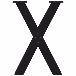 cm (80 mm)/ 2 pcs) vidaXL Dining Table Legs X-Shaped Desk Legs Kitchen Metal Furniture Legs Steel - black, 60 x (72-73 - Additional view 4