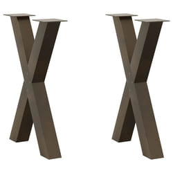 cm (80 mm)/ 2 pcs) vidaXL Dining Table Legs X-Shaped Desk Legs Kitchen Metal Furniture Legs Steel - natural, 60 x (72-73
