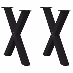 cm (80 mm)/ 2 pcs) vidaXL Dining Table Legs X-Shaped Desk Legs Kitchen Metal Furniture Legs Steel - black, 70 x (72-73