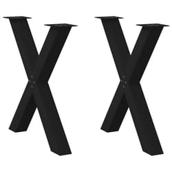 cm (80 mm)/ 2 pcs) vidaXL Dining Table Legs X-Shaped Desk Legs Kitchen Metal Furniture Legs Steel - black, 70 x (72-73