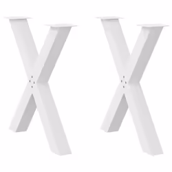 cm (80 mm)/ 2 pcs) vidaXL Dining Table Legs X-Shaped Desk Legs Kitchen Metal Furniture Legs Steel - white, 70 x (72-73