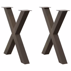 cm (80 mm)/ 2 pcs) vidaXL Dining Table Legs X-Shaped Desk Legs Kitchen Metal Furniture Legs Steel - natural, 70 x (72-73