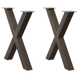cm (80 mm)/ 2 pcs) vidaXL Dining Table Legs X-Shaped Desk Legs Kitchen Metal Furniture Legs Steel - natural, 70 x (72-73