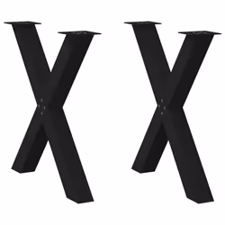 cm (80 mm)/ 2 pcs) vidaXL Dining Table Legs X-Shaped Desk Legs Kitchen Metal Furniture Legs Steel - black, 80 x (72-73