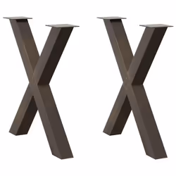 cm (80 mm)/ 2 pcs) vidaXL Dining Table Legs X-Shaped Desk Legs Kitchen Metal Furniture Legs Steel - natural, 80 x (72-73