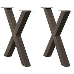 cm (80 mm)/ 2 pcs) vidaXL Dining Table Legs X-Shaped Desk Legs Kitchen Metal Furniture Legs Steel - natural, 80 x (72-73