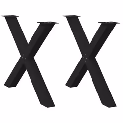 cm (80 mm)/ 2 pcs) vidaXL Dining Table Legs X-Shaped Desk Legs Kitchen Metal Furniture Legs Steel - black, 90 x (72-73