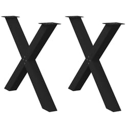 cm (80 mm)/ 2 pcs) vidaXL Dining Table Legs X-Shaped Desk Legs Kitchen Metal Furniture Legs Steel - black, 90 x (72-73