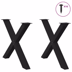 cm (80 mm)/ 2 pcs) vidaXL Dining Table Legs X-Shaped Desk Legs Kitchen Metal Furniture Legs Steel - black, 90 x (72-73