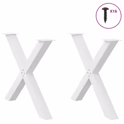 cm (80 mm)/ 2 pcs) vidaXL Dining Table Legs X-Shaped Desk Legs Kitchen Metal Furniture Legs Steel - white, 90 x (72-73 - Additional view 2